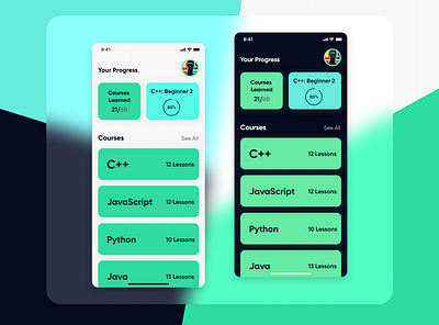 Courses App UI app branding design logo typography ui ux ux design vector web