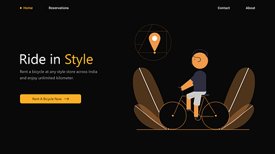 Bicycle Rental Website 3d animation branding design graphic design landing page logo motion graphics ui ux