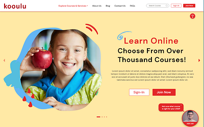 E-Learning Website for Kids branding design graphic design illustration landing page ui ux vector