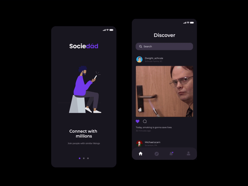 Vertical Scroll Animation animation dailyui dark design feed scroll ui ux