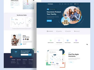 LifeBoot - insurance Landing Page 2020 trend design 3d agency agency business branding car insurance clean creative dribbble best shot healthcare hospital illustration insurance app insurance company landing page lifestyle illustration minimal clean new trend traveling