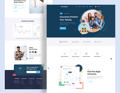 LifeBoot - insurance Landing Page 2020 trend design 3d agency agency business branding car insurance clean creative dribbble best shot healthcare hospital illustration insurance app insurance company landing page lifestyle illustration minimal clean new trend traveling