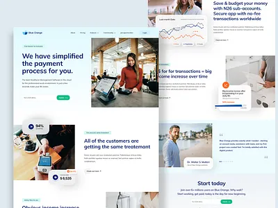 Blue Orange Website Design analytics analytics chart banking banking app blue and white branding chart hero banner landing landing page design landingpage payment payment app payment form typography ui ux web webdesign website