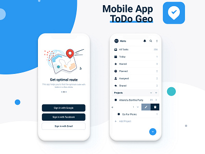 Creating Design Concept and Screens for ToDo Geo - Task Manager android app design design mobile design task manager todo todo app todo list user interface design