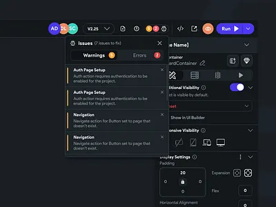 Issues in Flutterflow alerts app dropdown errors issues lowcode nocode ui ui builder ux