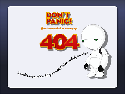 Daily UI 008 404 page adobe illustrator hitchhiker marvin robot sketch ui design ux