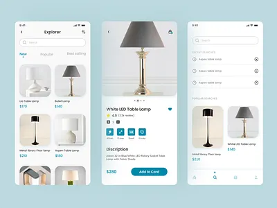 Lamp app 2020 trend android app design app clean decoration home house interior lamp light ios app minimal smart home mobile app smart home app social app ui uidesign uiux