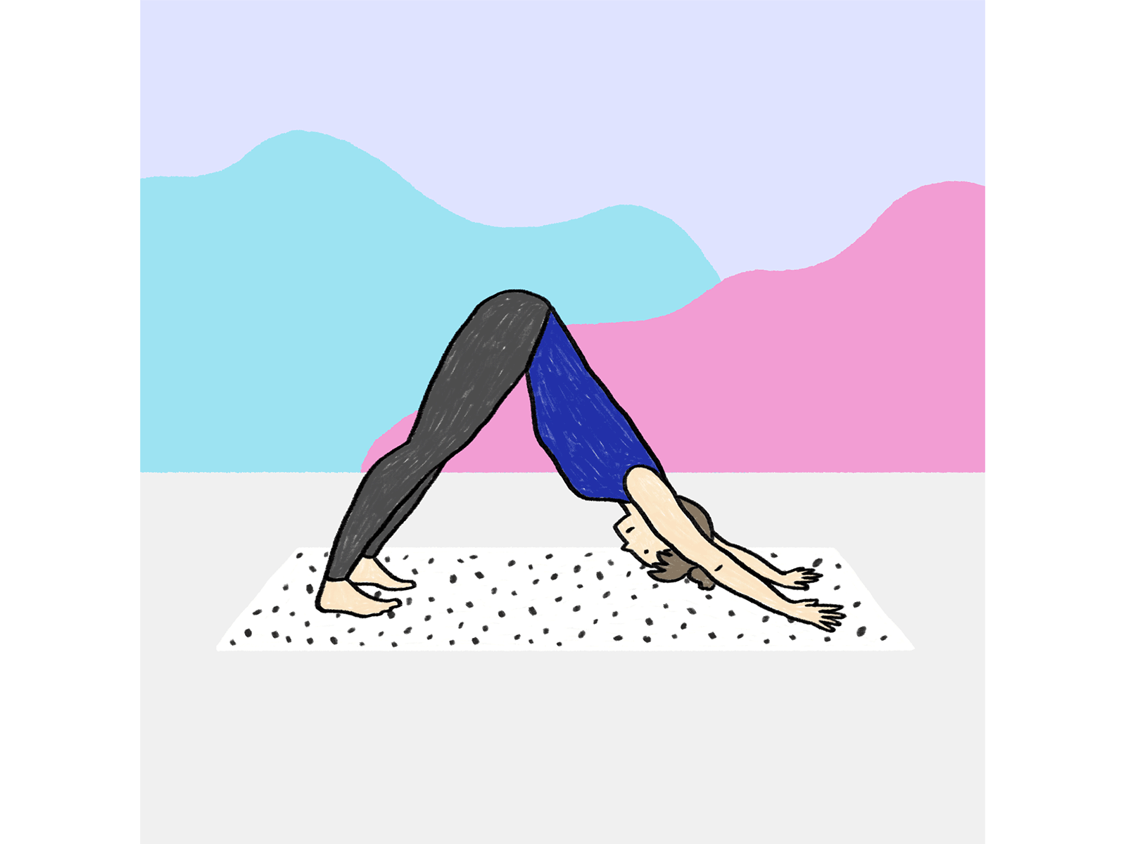 downward dog animation 2d animation animation asana character downward dog drawing gif illustration pose yoga