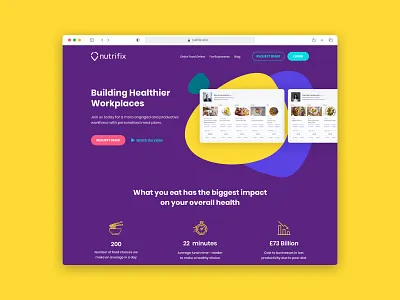 Nutrifix Landing Page branding design desktop food foodwebsite interface nutrifix nutrition ui uidesign user website website concept