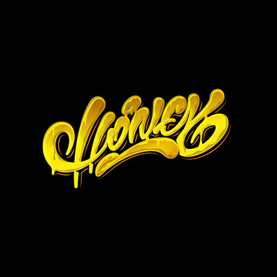 HONEY bee brushpen calligraphy design honey illustration lettering logo logotype type typography vector каллиграфия леттеринг