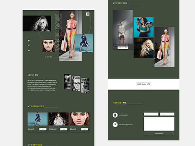 A model's Portfolio model modelling portfolio template