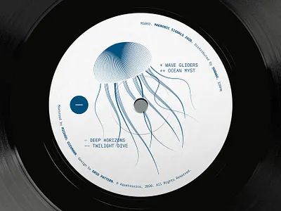Aquatronics - Deep Horizons EP (close-up) branding design graphic design illustration music vector vinyl