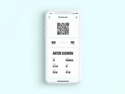 Boarding Pass — DailyUI #024 boarding pass daily ui dailyui design figma mobile ui white
