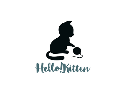 Hello!Kitten logo animal brand brandidentity business card card cat cat food cute identity illustration kitten label logo logodesign mark pet playing positive vibes tag typography