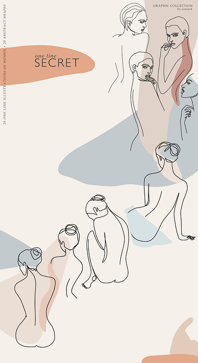 One Line Secret. Female line drawing abstract art branding continuous line elegant design fashion girl art female body female line drawing female silhouette vector logo modern art naked woman nudeart woman clipart nudeart woman clipart one line drawing vector illustration woman body woman line art