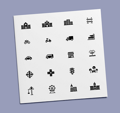 City Icons architecture building city construction icon icon design icon set icons transportation vehicle