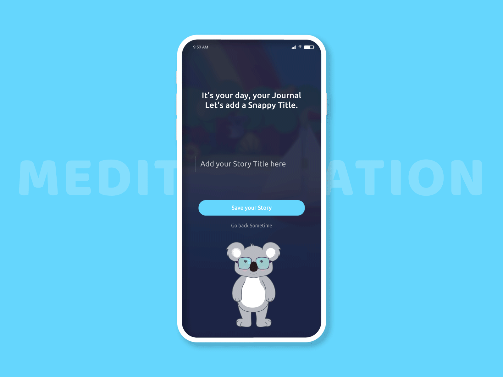 Gratitude Journal, Koala Dancing Animation adobe ilustrator animated gif animation concept design illustration kids meditation koala lottie ui ux vector