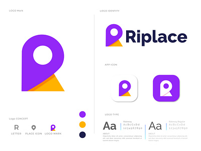 (R+place icon) Modern Logo Design For Riplace agency app icon app logo brand and identity branding branding agency branding design business graphic designer identity letter logo lettering logo logo designer logodesign logodesigns logotype place logo r logo r mark