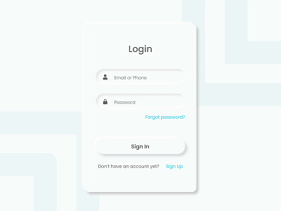 Soft UI clean ui figma design layout design login screen neumorphic design soft ui