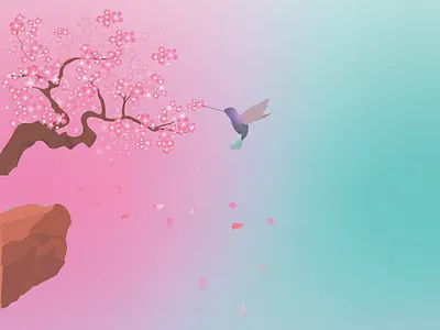 enjoying blossom adobeillustrator bird blossom design illustration tenderness
