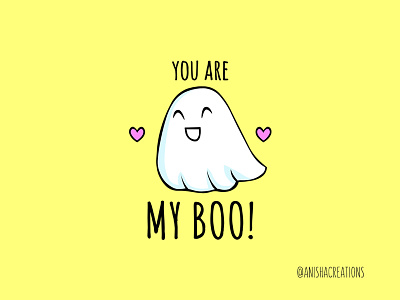 My Boo boo cartoons character cute cute art design funny ghost ghostbusters ghosting ghosts halloween haunted humor illustration kawaii love punny puns