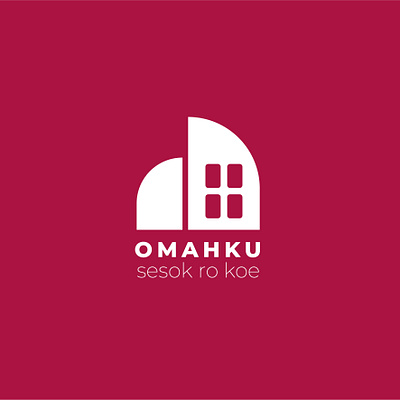 Logo Omah app art branding design flat icon logo minimal typography website