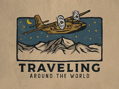 Traveling apparel artwork badass badge branding design illustration logo retro teesdesign vector art vintage