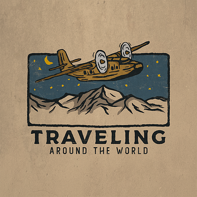 Traveling apparel artwork badass badge branding design illustration logo retro teesdesign vector art vintage