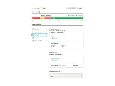 Tax Engine breakdown declaration engine salary savings tax