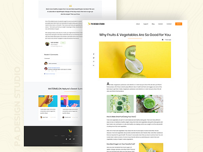 Food and vegetables blog blogger design food blog minimalist social app social network ui ui ux ui layout uidesign