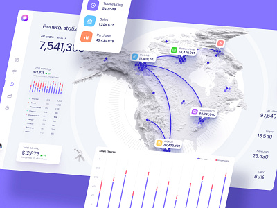 Orion UI kit - Data map visualization analytics chart chart dashboard data data vusialisation dataviz desktop infographic product template