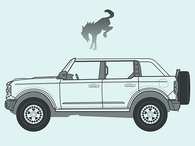 2021 Bronco automobile blueprint bronco design illustration lineart sketch truck vehicle