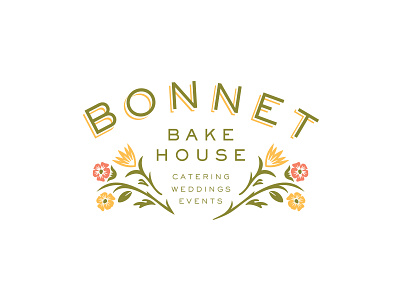 Bonnet Bakehouse bakery bakery branding bakery logo baking bonnet branding catering events floral flowers logo logo design type typography weddings