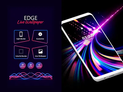 Border Light Effect Wallpaper animation app design flat icon illustrator logo ui ux