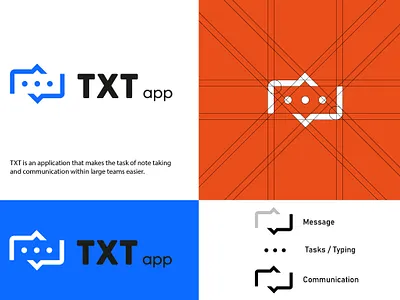 TXT app logo design challenge dailylogochallenge grid grid logo icon logo logo design logocore logopresentation