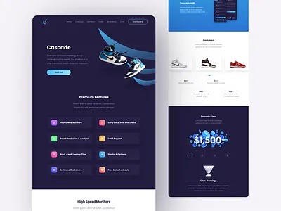 Cascade Website app design ui ux web