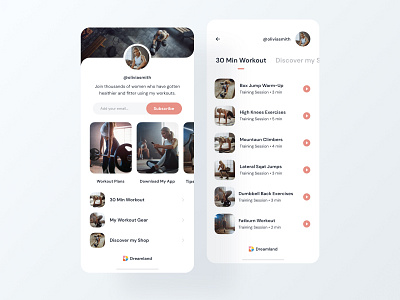 Dreamland - Link sharing made simple app clean creative dreamland instagram landing page layout link mobile mobile app mobile design mobile ui orange page share sharing sport sports ui ux