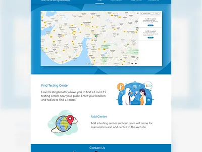 Covid test Center Locator ui ux web