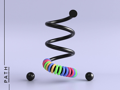 Path 3d animation loop motion design physics render vray web design webshocker website