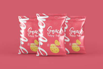 Snack Foil Pack Packaging Mockup 3d brochure chip design graphic mock up mock up mock ups mockup mockups packaging packaging mockup presentation presentations psd mockup