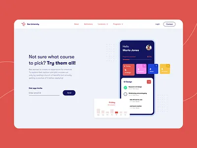 College/University Website Concept Design animation design interaction ios iosapp iosdesign mobile mockup motion motion design ui uiux ux uxui website