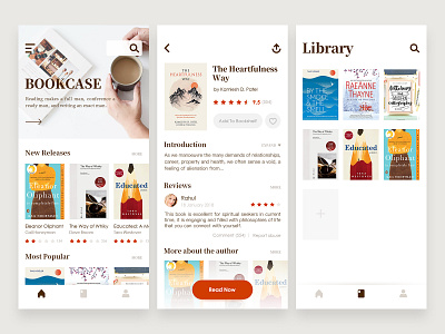 E-book Reader App app book design flat illustration illustrator platform reader system ui ux web website