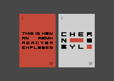 Chernobyl bold constructivism flat grid layout monospace monospaced pixel pixels poster print rodchenko square text vector