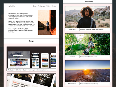 Hi, I'm Kyle. design personal photography portfolio product design webdesign webflow website