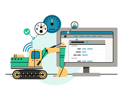 GearJot Spot Illustrations build bulldozer cement truck construction crane data design illustration machinery manufacturing truck trucks