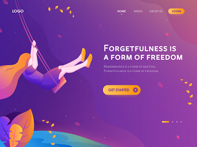 Forgetfulness is a form of freedom app design flat illustration illustrator platform system ui ux web website