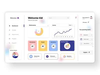 Webskool adobexd chennai designer dashboard dashboard app dashboard design dashboard template dashboardui design mockup school app uidesign user experience user interface design uxuidesign website website concept website design websites
