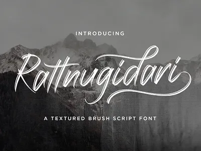 Rattnugidari - Brush Script Font bold brush calligraphy font handdrawn handlettering logotype luxury multilingual script stylish texture textured typography