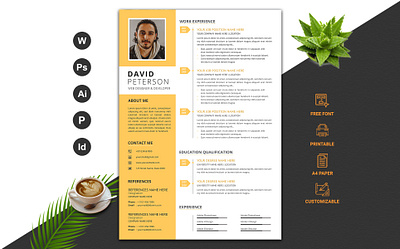 Word CV/Resume Template cv design cv template word design resume resume cv