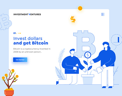 Investment Ventures | Cryptocurrency art banner bannerdesign brand identity branding cryptocurrency cryptocurrency investments design illustration investment typography ui uiux uiuxdesign ux website websitedesign